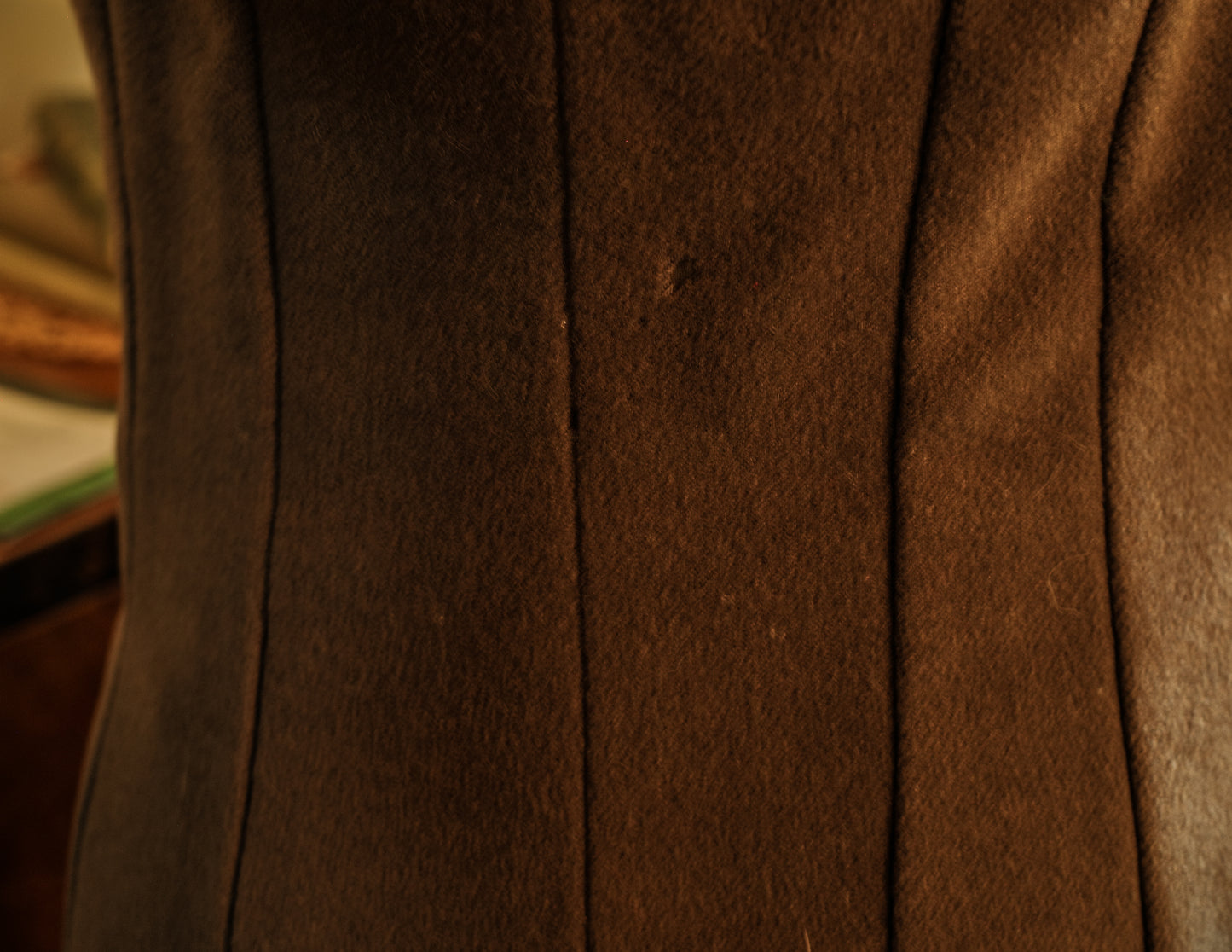 1940s/1950s Grey Brown Wool Beaded Detail Bombshell Dress