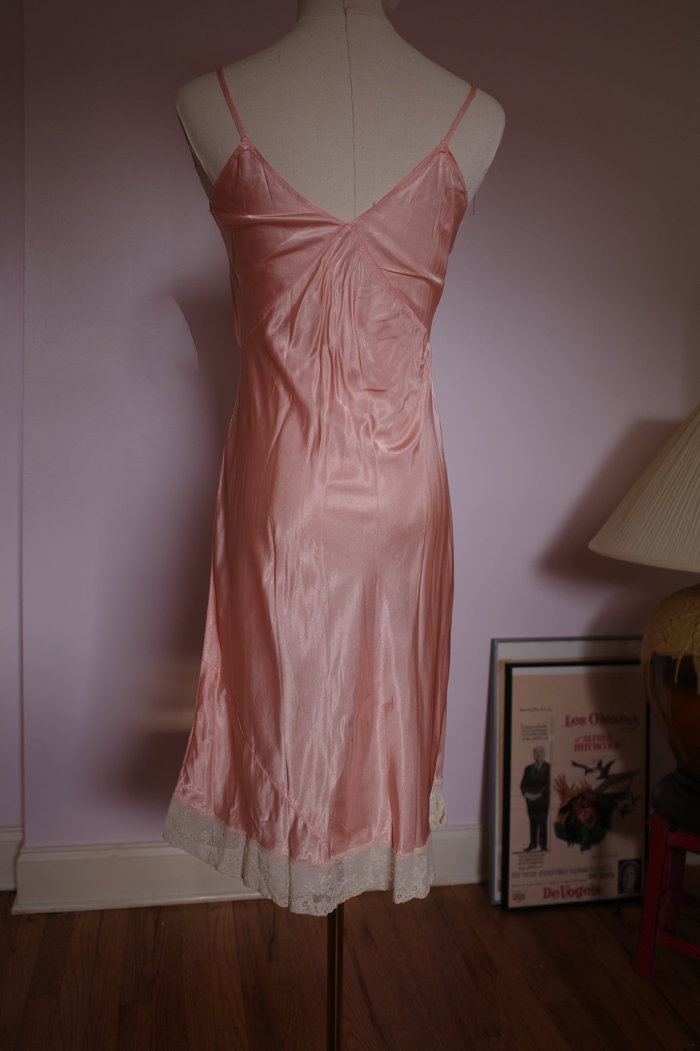 1940's Pink Lace Trimmed Slip