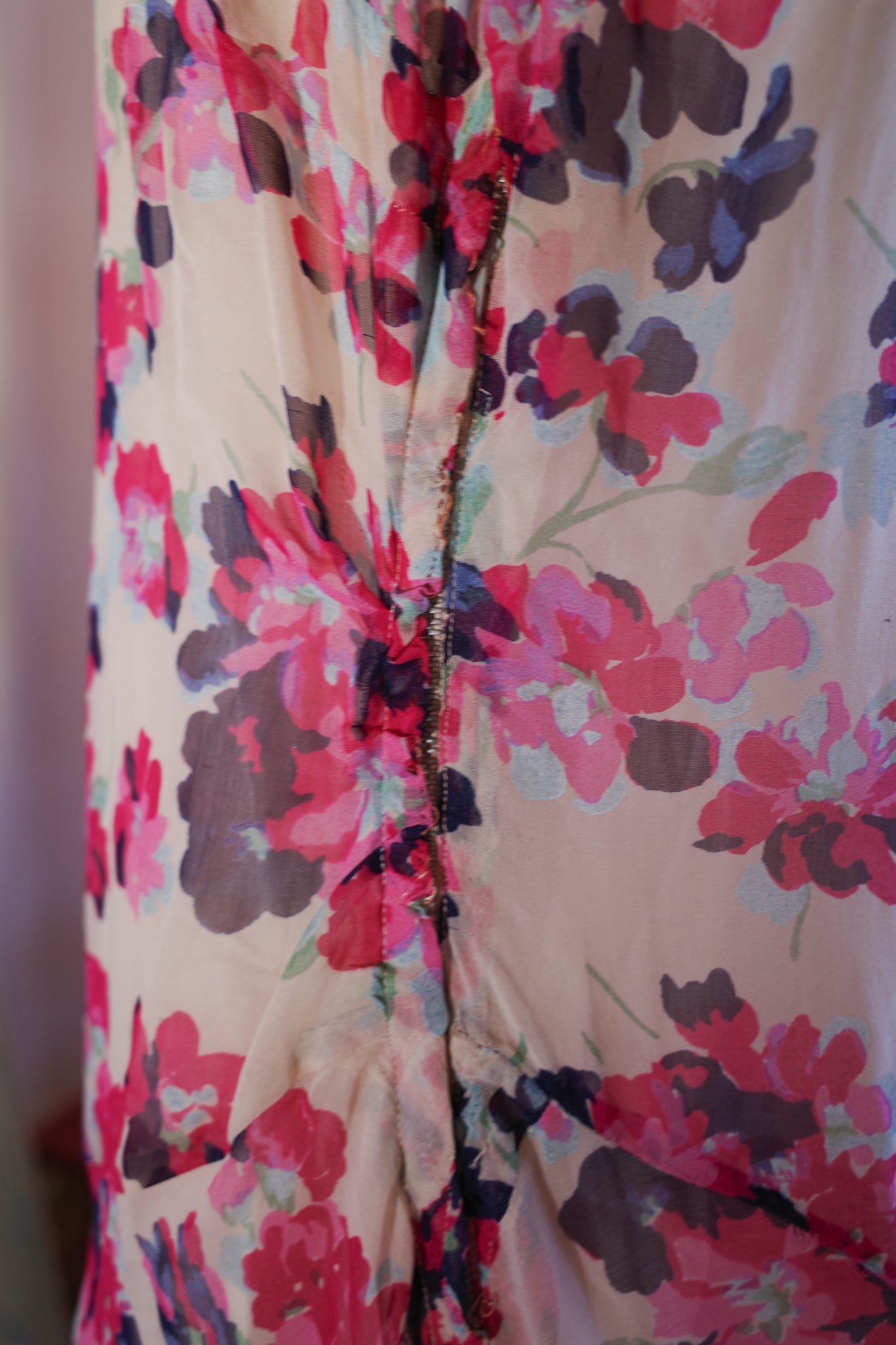 1930s Silk Floral Dress