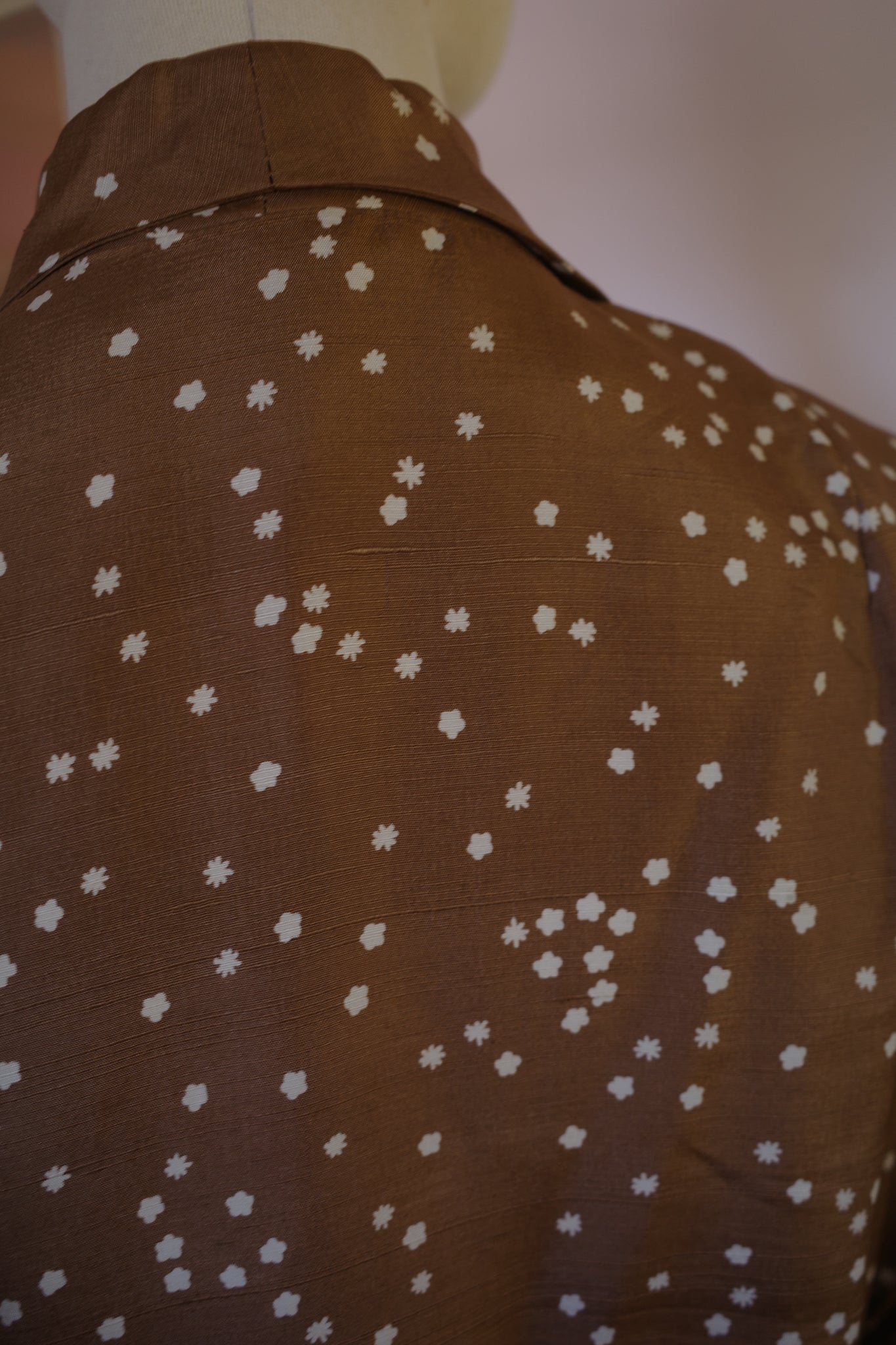 1940s Mocha Star Patterned Skirt Suit