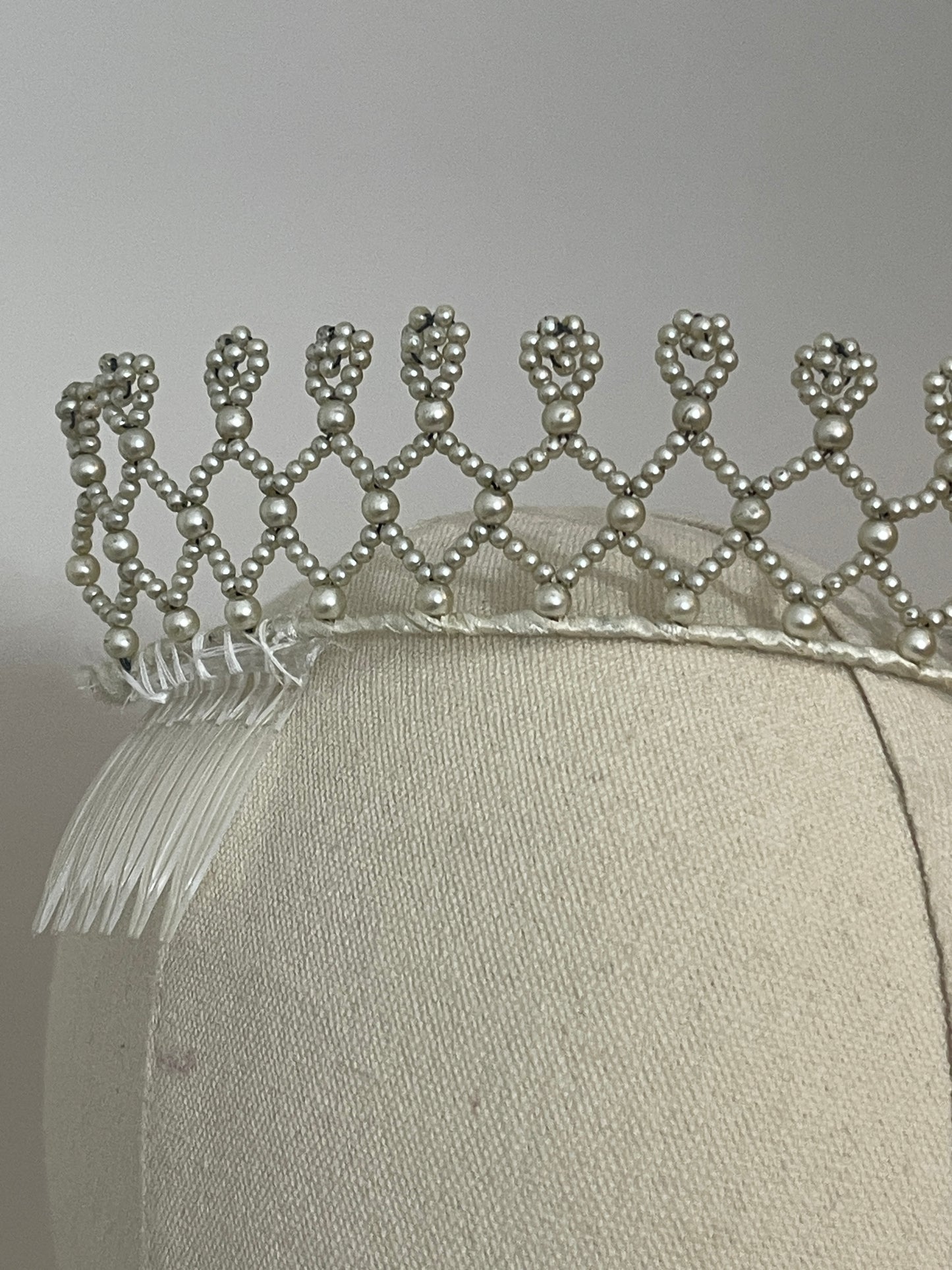 Vintage Silver Beaded Crown