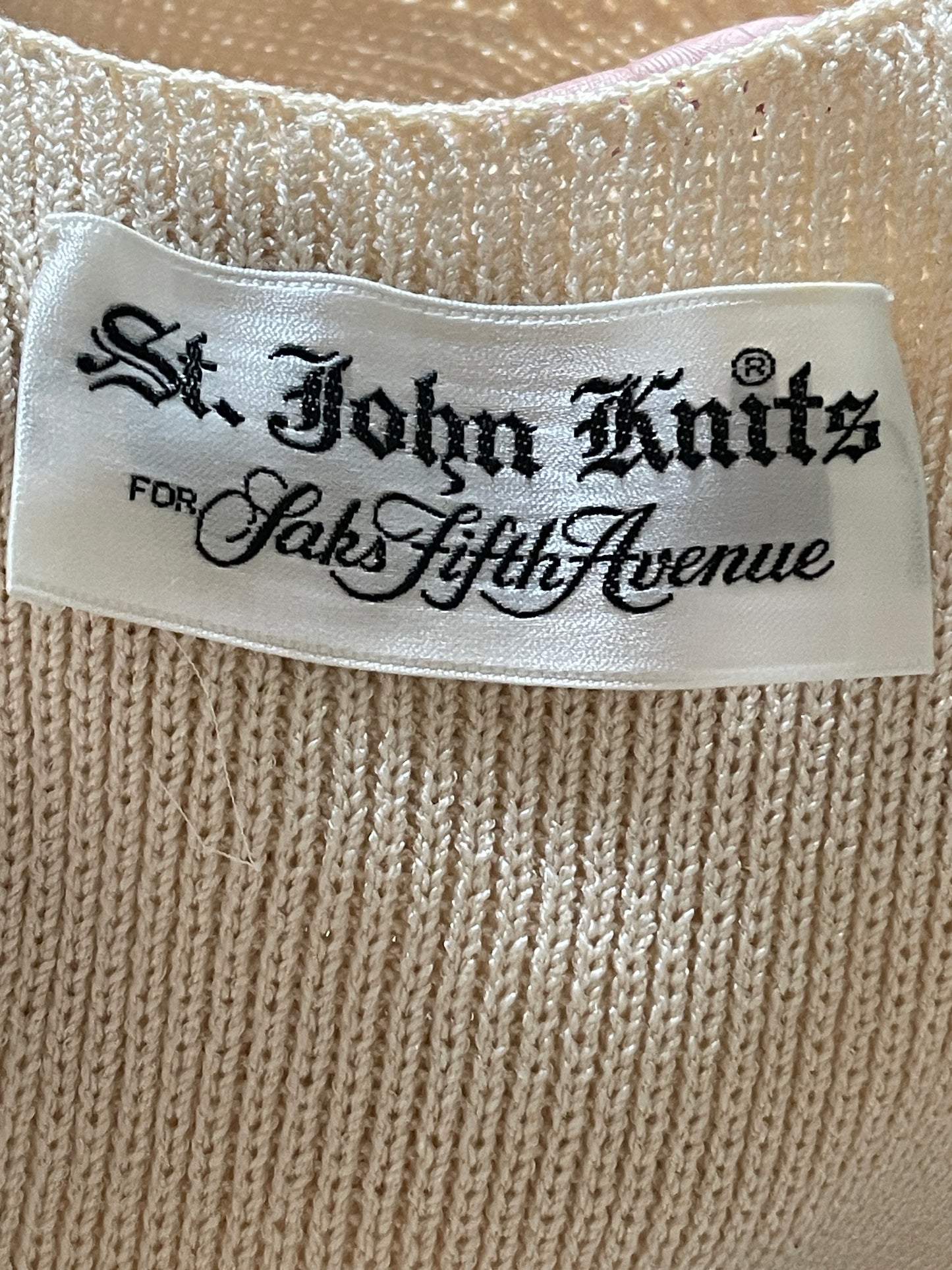 1970s St. John Knits Cream Dress